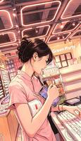原创抄底：中式粉色长裙妹子0