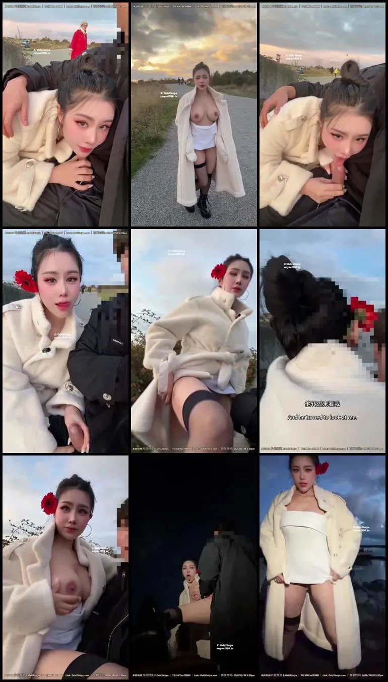 公园里美女穿着过膝黑丝头戴大红花 人前大胆口交 然后找个无人的地方啪啪0