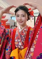 广州极品学姐黄雅琪，穿上和服化身日本女优，不知道什么时候下海拍片1