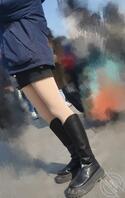 校园跟拍光腿神器长靴女大（露脸）