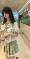 原创抄底 高颜值jk妹裙底黑内风光0