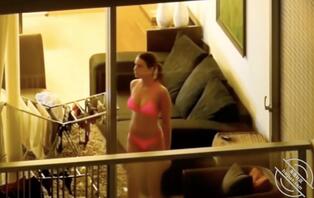 对面公寓年轻外国情侣不关窗被偷拍0