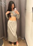 路人开放包臀裙小姐姐试衣间脱衣露底1