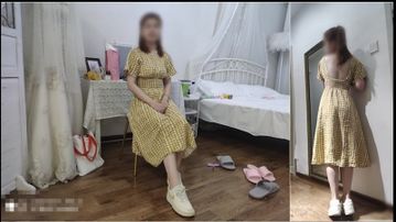 01女友露背性感黄裙子，超级诱惑，喜欢被抱着操