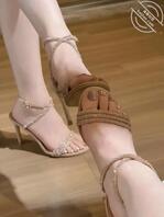 香槟金高跟鞋 氛围感的神1