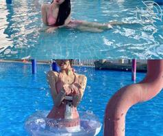 今天和闺蜜去玩水水了，秀一波身材，哥哥们关注点起来，继续更新0