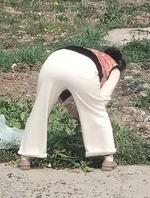 这种熟女的屁股喜欢吗 不知道干起来怎么样 老骚逼还穿个白裤子 也是个骚货0