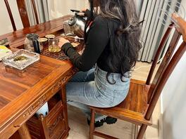 原创:情人节特辑,约操牛仔裤紧身衣美胸姐姐,极品前凸后翘,美胸上位绝了～1