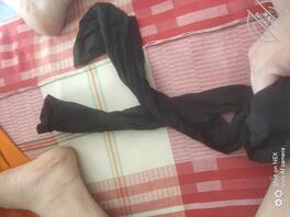 偷拿阿姨的超薄打底裤打胶，爽歪歪0